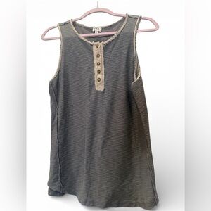 BKE Gray Tank Top with Button Accents